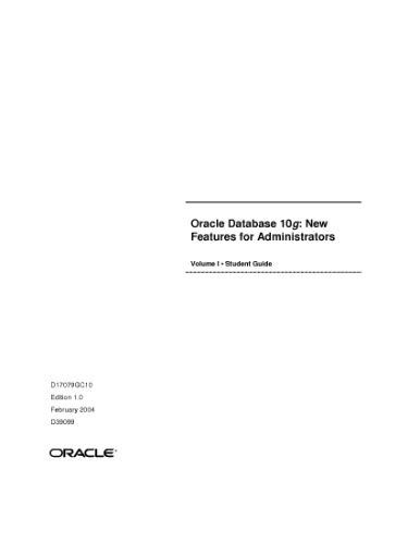 خرید و دانلود نسخه کامل کتاب Oracle Database 10g. New Features for Administrators. Volume I Student GuideNew York فایل م