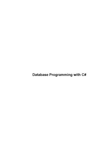 خرید و دانلود نسخه کامل کتاب Database Programming with C# فایل مجازی و دانلودی