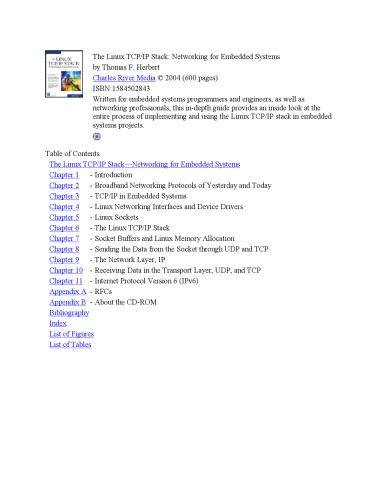 خرید و دانلود نسخه کامل کتاب Linux TCP-IP Stack. Networking for Embedded Systems فایل مجازی و دانلودی