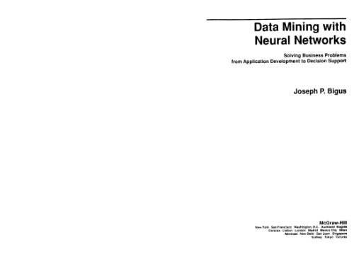 خرید و دانلود نسخه کامل کتاب Data mining with neural networks: solving business problems–from application development t