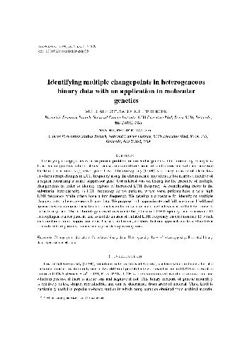 خرید و دانلود نسخه کامل کتاب Identifying multiple changepoints in heterogeneous binary data with an application to molec