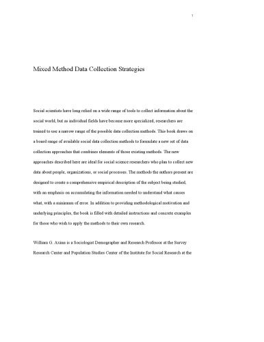 خرید و دانلود نسخه کامل کتاب Mixed method data collection strategies فایل مجازی و دانلودی