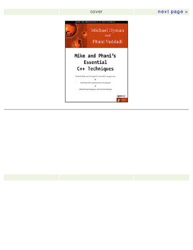 خرید و دانلود نسخه کامل کتاب Mike and Phani s Essential C++ Techniques فایل مجازی و دانلودی
