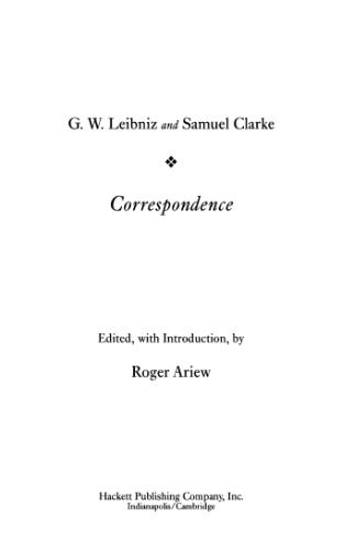 خرید و دانلود نسخه کامل کتاب Leibniz and Clarke: Correspondence (Hackett Publishing Co.) فایل مجازی و دانلودی