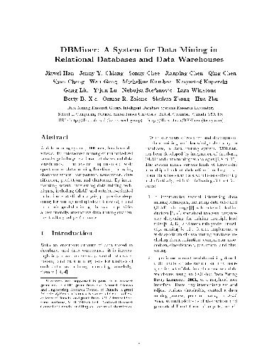 خرید و دانلود نسخه کامل کتاب DBMiner: A System for Data Mining in Relational Databases and Data Warehouses فایل مجازی و