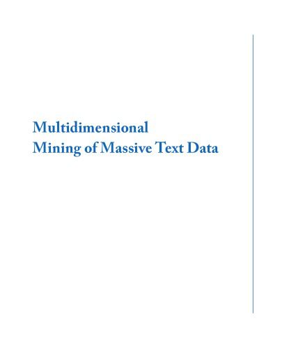 خرید و دانلود نسخه کامل کتاب Multidimensional Mining of Massive Text Data فایل مجازی و دانلودی