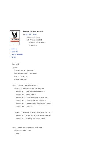 خرید و دانلود نسخه کامل کتاب AppleScript in a nutshell: a desktop quick reference فایل مجازی و دانلودی