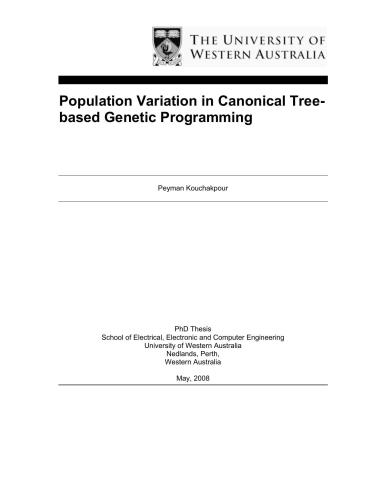 خرید و دانلود نسخه کامل کتاب Population Variation in Canonical Treebased Genetic Programming فایل مجازی و دانلودی