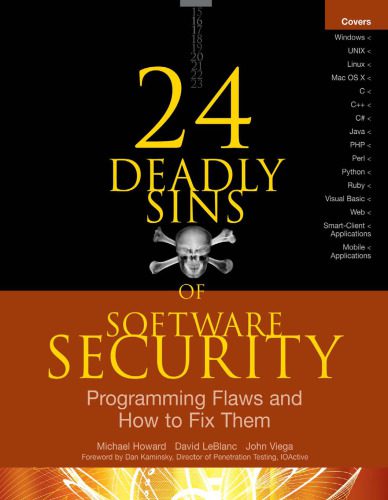 خرید و دانلود نسخه کامل کتاب 24 deadly sins of software security: programming flaws and how to fix them فایل مجازی و دان