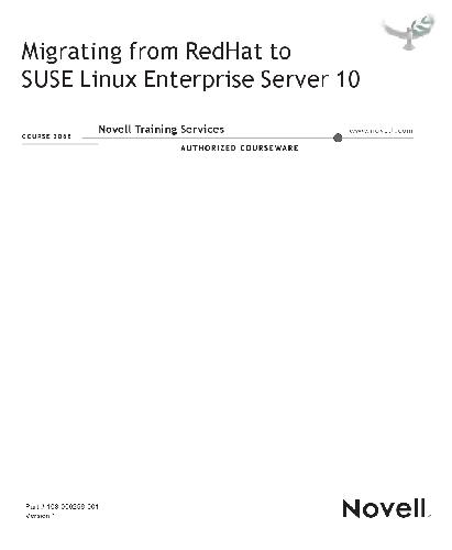 خرید و دانلود نسخه کامل کتاب Migrating from RedHat to SUSE Linux Enterprise Server 10 فایل مجازی و دانلودی