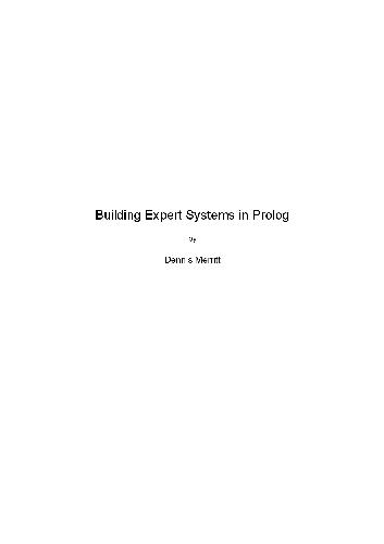 خرید و دانلود نسخه کامل کتاب Building expert systems in Prolog فایل مجازی و دانلودی