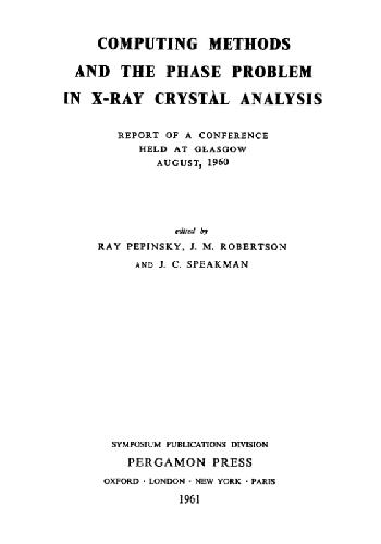 خرید و دانلود نسخه کامل کتاب Computing methods and the phase problem in X-ray crystal analysis فایل مجازی و دانلودی
