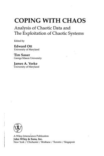 خرید و دانلود نسخه کامل کتاب Coping with Chaos: Analysis of Chaotic Data and Exploitation of Chaotic Systems فایل مجازی