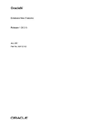 خرید و دانلود نسخه کامل کتاب Oracle 9i Database New Features (Part No A90120-02) (Release 9 0 1) فایل مجازی و دانلودی