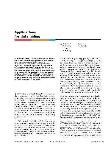 خرید و دانلود نسخه کامل کتاب Applications for data hiding فایل مجازی و دانلودی