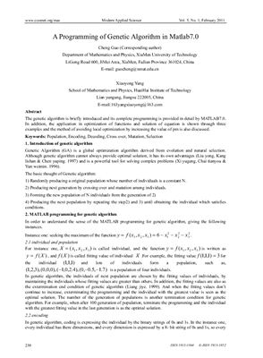 خرید و دانلود نسخه کامل کتاب A Programming of Genetic Algorithm in Matlab7.0 فایل مجازی و دانلودی