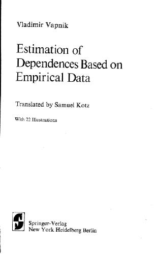 خرید و دانلود نسخه کامل کتاب Estimation of dependences based on empirical data فایل مجازی و دانلودی