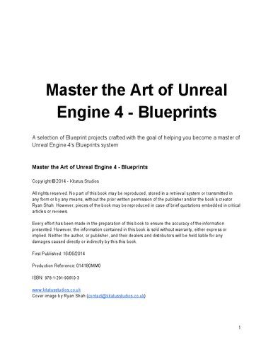 خرید و دانلود نسخه کامل کتاب Mastering the Art of Unreal Engine 4 – Blueprints فایل مجازی و دانلودی