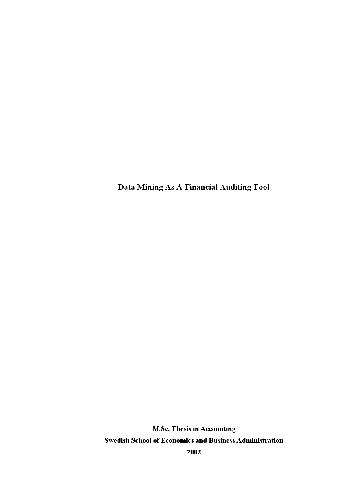 خرید و دانلود نسخه کامل کتاب Data Mining As A Financial Auditing Tool فایل مجازی و دانلودی