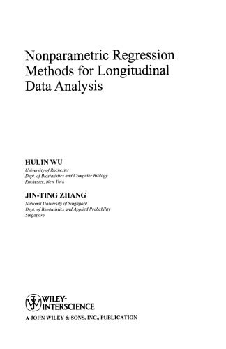 خرید و دانلود نسخه کامل کتاب Nonparametric regression methods for longitudinal data analysis: [mixed-effects modeling ap