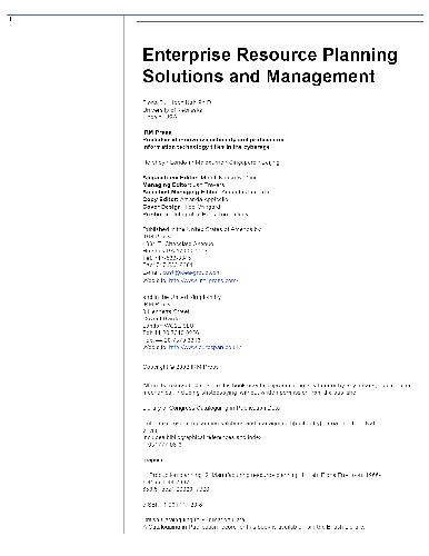 خرید و دانلود نسخه کامل کتاب Enterprise Resource Planning Solutions and Management فایل مجازی و دانلودی