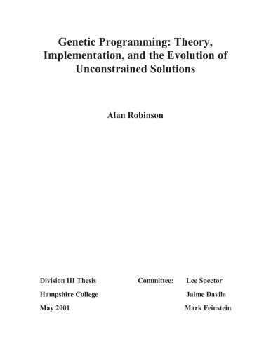 خرید و دانلود نسخه کامل کتاب Genetic Programming: Theory  Implementation  and the Evolution of Unconstrained Solutions ف