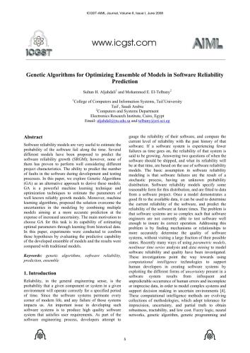 خرید و دانلود نسخه کامل کتاب Genetic Algorithms for Optimizing Ensemble of Models in Software Reliability Prediction فای