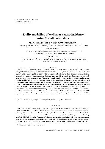 خرید و دانلود نسخه کامل کتاب Frailty modelling of testicular cancer incidence using Scandinavian data فایل مجازی و دانلو