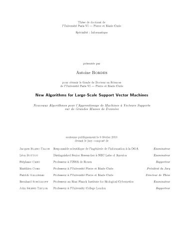 خرید و دانلود نسخه کامل کتاب New Algorithms for Large-Scale Support Vector Machines فایل مجازی و دانلودی