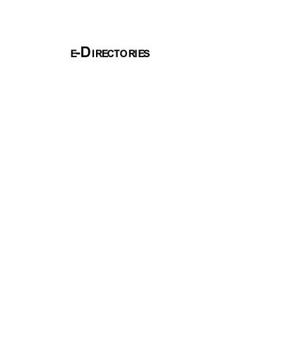 خرید و دانلود نسخه کامل کتاب e-Directories: Enterprise Software  Solutions  and Services فایل مجازی و دانلودی