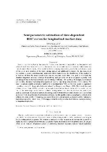 خرید و دانلود نسخه کامل کتاب [Article] Semiparametric estimation of time-dependent ROC curves for longitudinal marker da