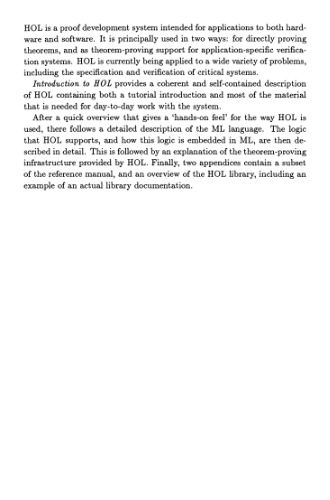 خرید و دانلود نسخه کامل کتاب Introduction to HOL: A theorem-proving environment for higher order logic فایل مجازی و دانل