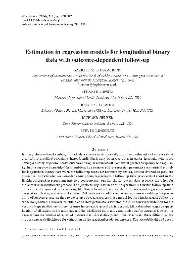 خرید و دانلود نسخه کامل کتاب Estimation in regression models for longitudinal binary data with outcome-dependent follow-