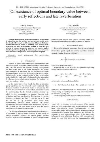 خرید و دانلود نسخه کامل کتاب On existance of optimal boundary value between early reflections and late reverberation فای