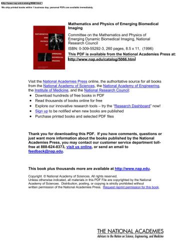 خرید و دانلود نسخه کامل کتاب Mathematics and Physics of Emerging Biomedical Imaging فایل مجازی و دانلودی