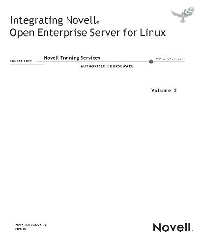 خرید و دانلود نسخه کامل کتاب Integrating Novell Open Enterprise Server for Linux فایل مجازی و دانلودی
