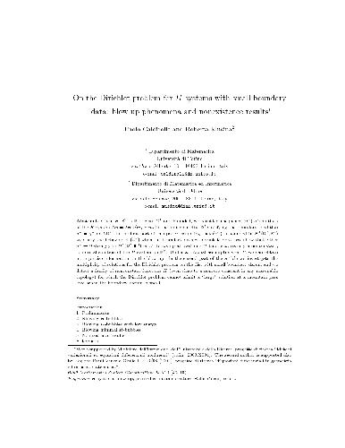 خرید و دانلود نسخه کامل کتاب On the Dirichlet problem for H-systems with small boundary data blow up phenomena and nonex
