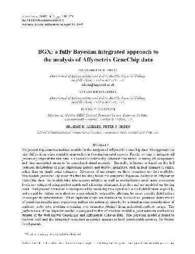 خرید و دانلود نسخه کامل کتاب BGX: a fully Bayesian integrated approach to the analysis of Affymetrix GeneChip data فایل