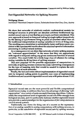 خرید و دانلود نسخه کامل کتاب Fast Sigmoidal Networks via Spiking Neurons فایل مجازی و دانلودی