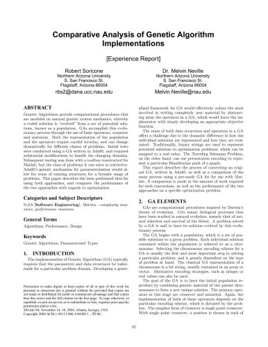 خرید و دانلود نسخه کامل کتاب Comparative Analysis of Genetic Algorithm Implementations فایل مجازی و دانلودی