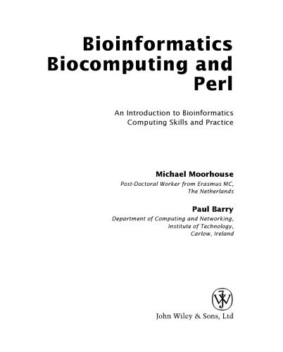 خرید و دانلود نسخه کامل کتاب Bioinformatics  Biocomputing and Perl: An Introduction فایل مجازی و دانلودی