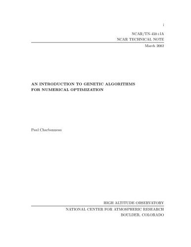 خرید و دانلود نسخه کامل کتاب An introduction to genetic algorithms for numerical optimization فایل مجازی و دانلودی