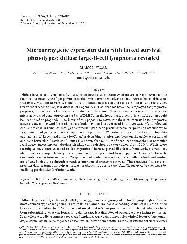 خرید و دانلود نسخه کامل کتاب Microarray gene expression data with linked survival phenotypes: diffuse large-B-cell lymph
