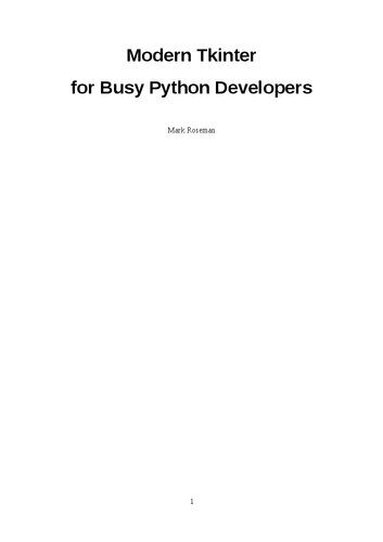 خرید و دانلود نسخه کامل کتاب Modern Tkinter for Busy Python Developers فایل مجازی و دانلودی