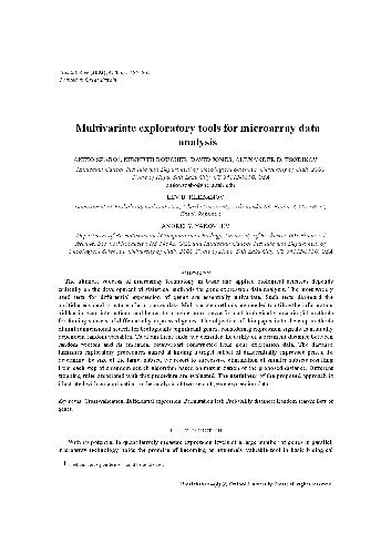 خرید و دانلود نسخه کامل کتاب Multivariate exploratory tools for microarray data analysis فایل مجازی و دانلودی