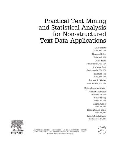 خرید و دانلود نسخه کامل کتاب Practical Text Mining and Statistical Analysis for Non-structured Text Data Applications فا