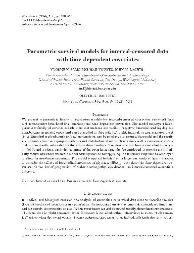 خرید و دانلود نسخه کامل کتاب Parametric survival models for interval-censored data with time-dependent covariates فایل م
