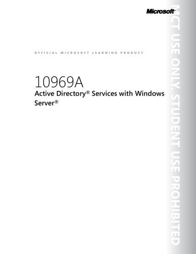 خرید و دانلود نسخه کامل کتاب Microsoft 10969A. Active Directory Services with Windows Server. Trainer Handbook فایل مجاز