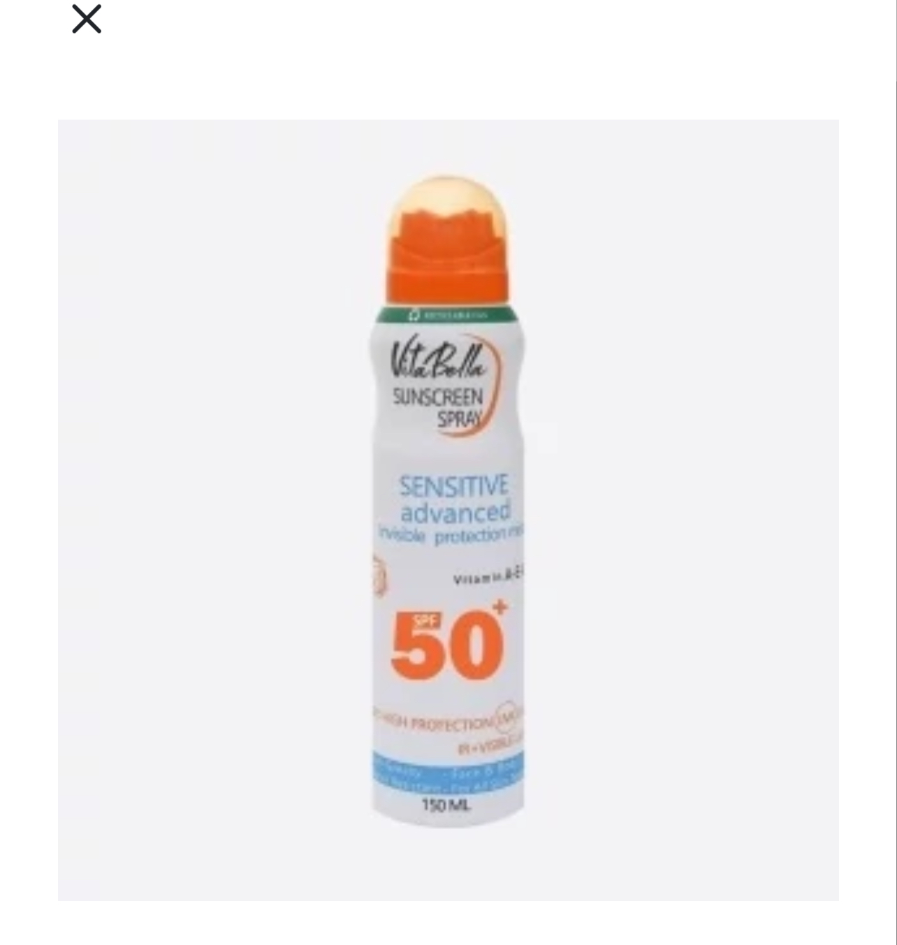 اسپری ضد آفتاب Spf50 بی رنگ ویتابلا