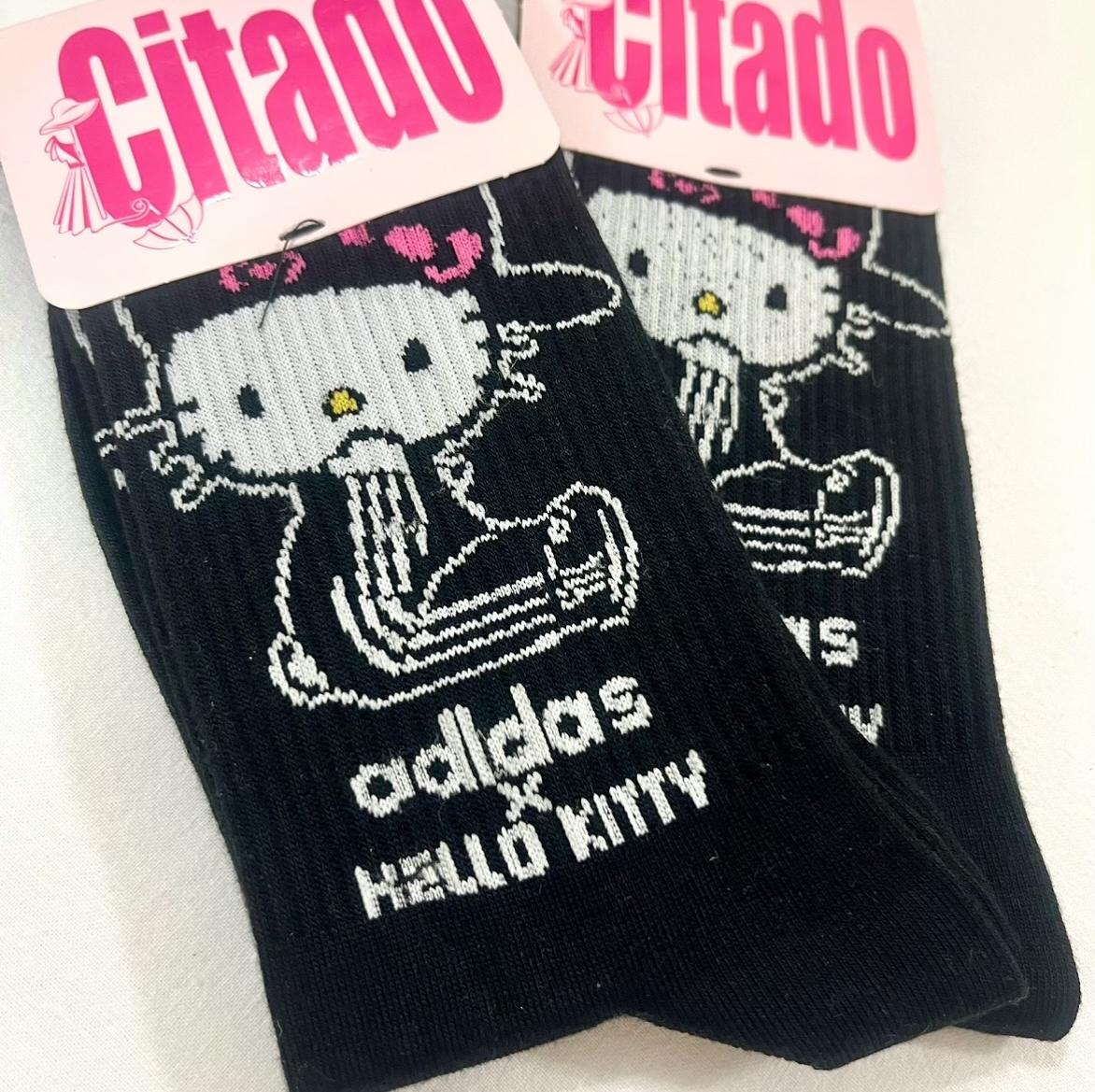 جوراب ورزشی ساق بلند نخی زنانه هلو کیتی